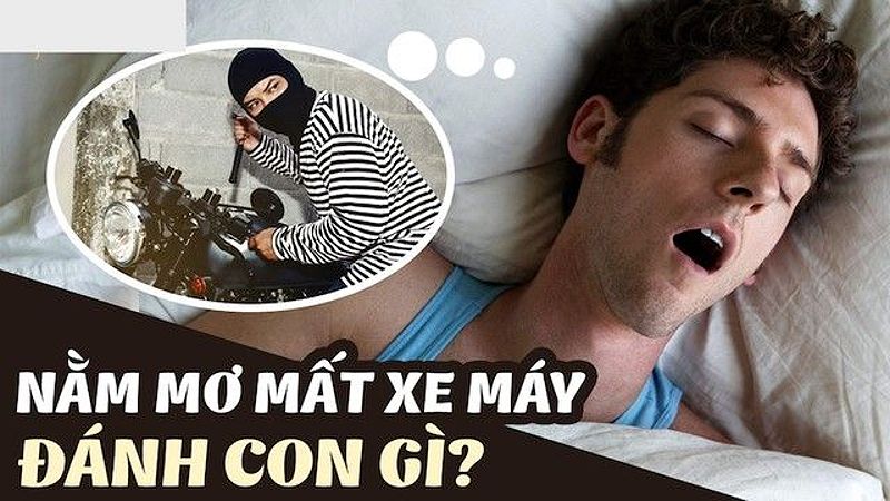 Hình ảnh thể hiện ý nghĩa của việc mơ mất xe máy và con số may mắn liên quan.